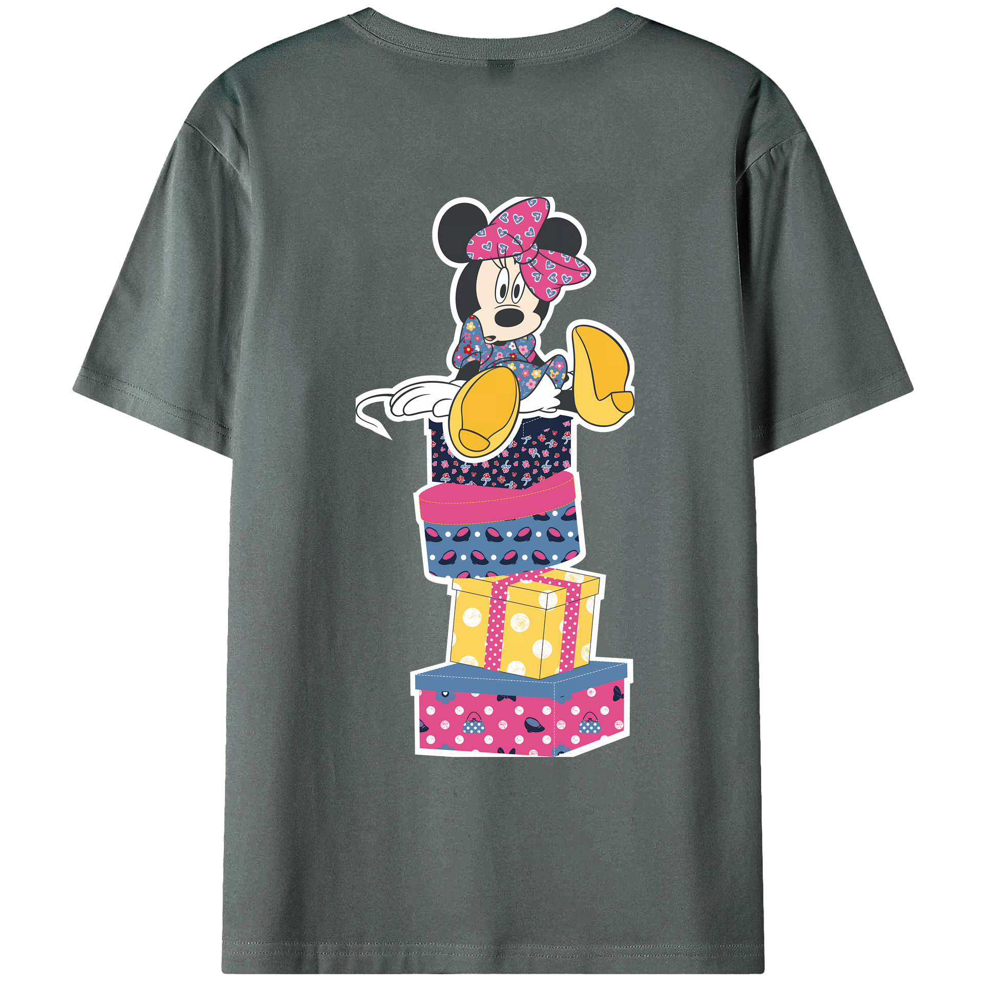 （画像用） ミッキーマウス Mickey Mouse 綿100％ メンズ半袖Tシャツ（バックプリント） 通気性